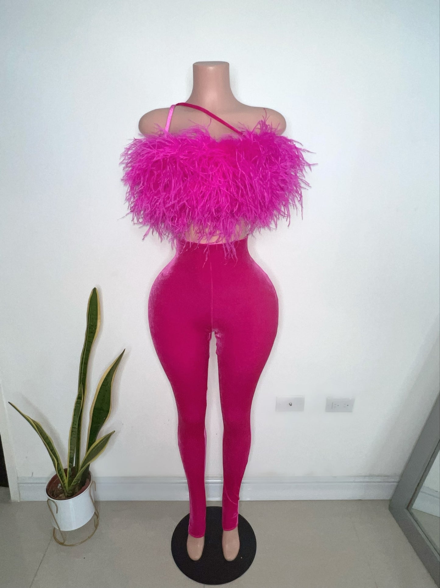 Feather leggings set